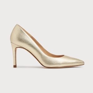 L.K. BENNET Floret Gold Suede Pump NWT